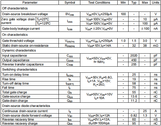 控制板mos管,KIA7610A參數