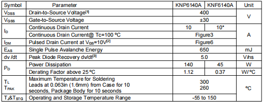 400v10a場效應管,KNP6140A